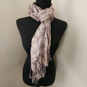 Elegant Purple and Cream Scarf